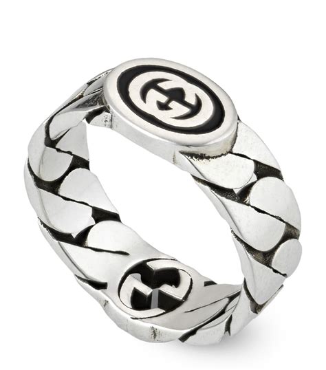 gucci initial ring|gucci interlocking g silver ring.